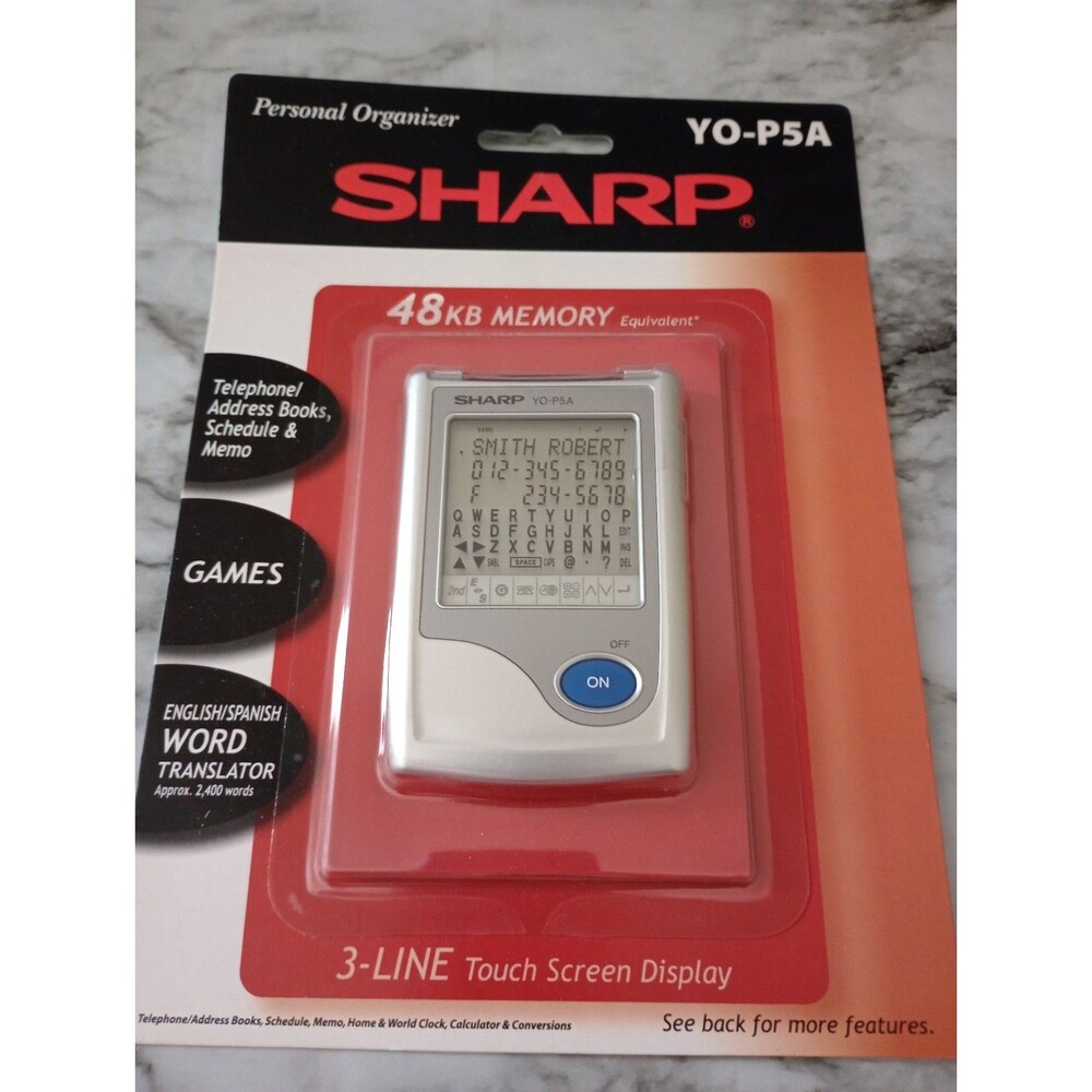 NIB Sharp Electronic Personal Organizer YP-P5A 48K Memory Games Translator